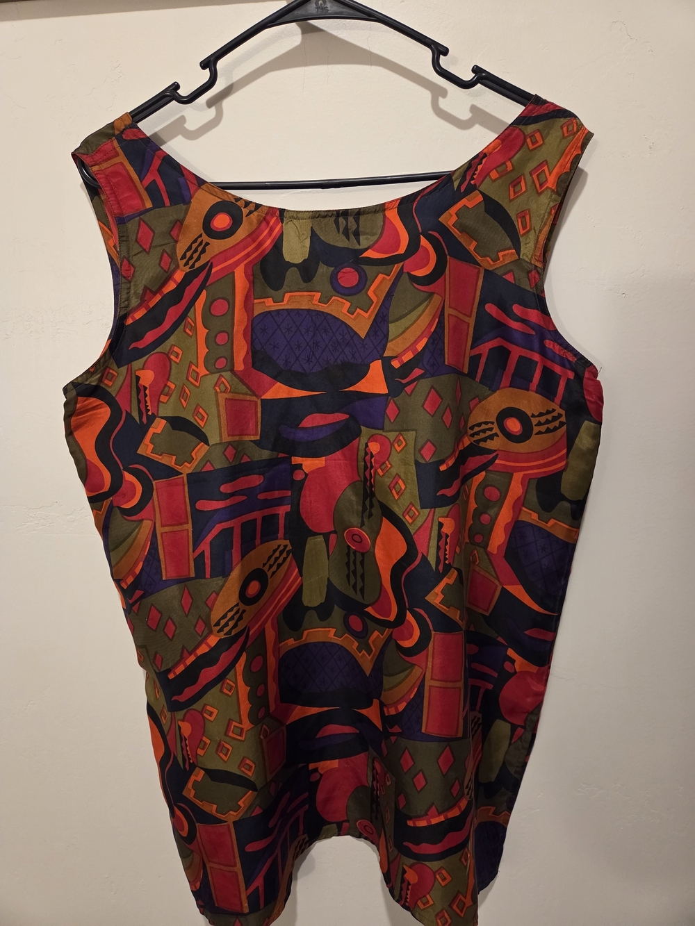 Vintage Abstract 2-Piece 100% Silk Set Size M Stunt Collections - Picture 5 of 14